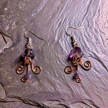 Load image into Gallery viewer, Baby Tide-Dancers - Jellyfish - Earrings - Amethyst