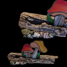 Load image into Gallery viewer, Whispers of the west coast Woods - Mushroom - Stain glass - Raven Stone