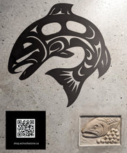 Load image into Gallery viewer, Pacific Tide Formline - Salmon - Metal Art
