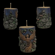 Load image into Gallery viewer, The Colored Triad of Renewal - Phoenix Candle - Raven Stone