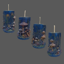Load image into Gallery viewer, Midnight Forest Whispers - Candle - Mushroom - Squirrel - Raven Stone