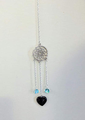 Blue Goldstone & Aqua Aura Quartz Sun catcher - Echo of a Stone 