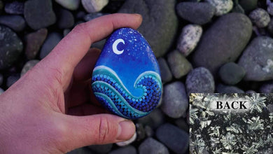 Raindrop Wave Painted Rock  - Wildlycreative