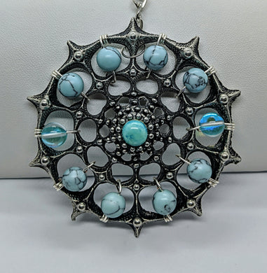 Turquoise & Aqua Aura, Sun catcher local pick up - Echo of a Stone 
