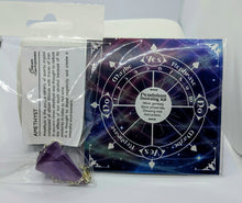 Load image into Gallery viewer, Amethyst Pendulum dowsing kit - Echo of a Stone 