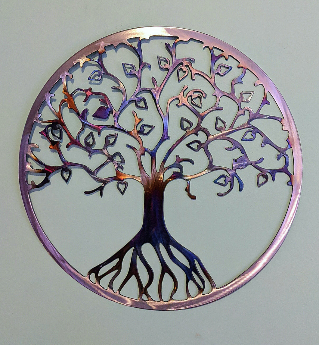 Heart leaves, Tree of life metal art local pick up