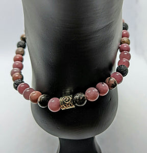 Rhodonite, Aromatherapy, Anklet.