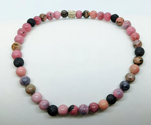 Rhodonite, Aromatherapy, Anklet.