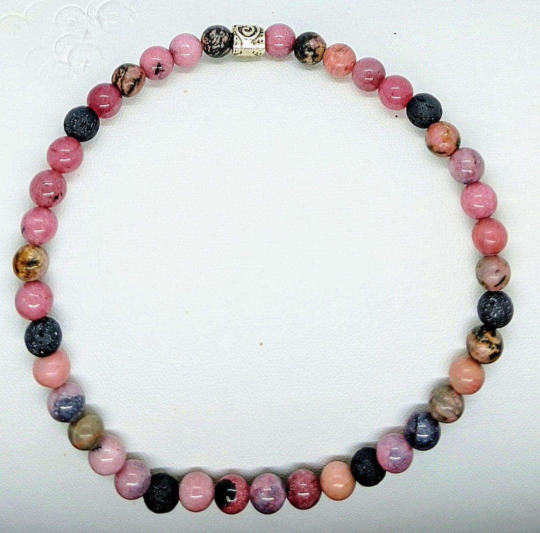 Rhodonite, Aromatherapy, Anklet.