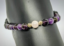 Load image into Gallery viewer, Amethyst, Rose Quartz, Aromatherapy, Anklet