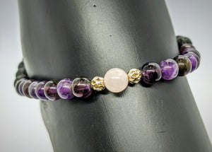 Amethyst, Rose Quartz, Aromatherapy, Anklet