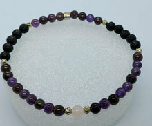 Load image into Gallery viewer, Amethyst, Rose Quartz, Aromatherapy, Anklet