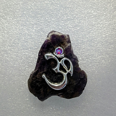OM on Amethyst with Swarovski Crystal - local pick up