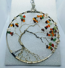 Load image into Gallery viewer, Gemstone wind swept tree of life 6&quot;, By Raven Stone  local pick up