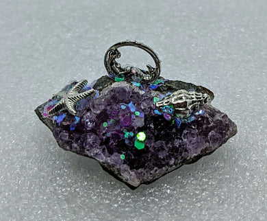 Mermaid under water garden on amethyst- local pick up