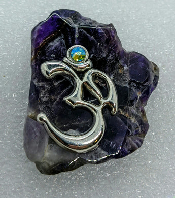 OM on Amethyst with Swarovski Crystal - local pick up
