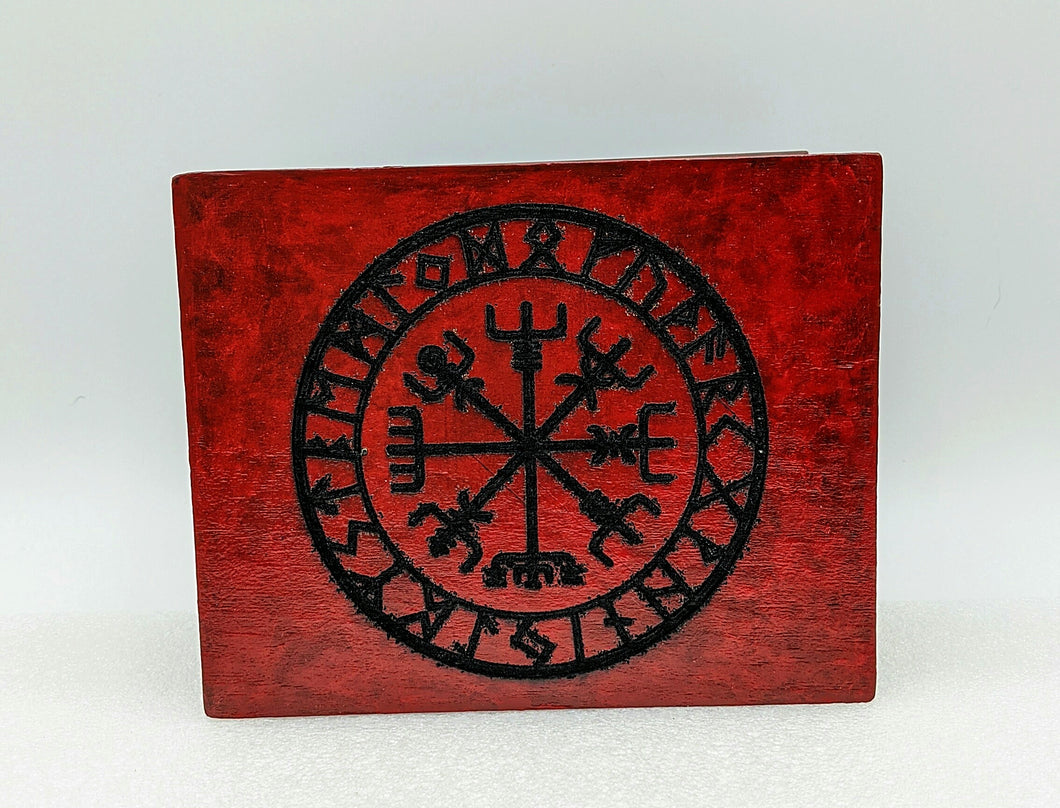 Nordic Compass Treasure box -Raven Stone Local pick up