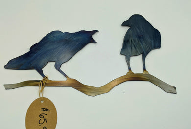 Crows on branches , Metal Art - local pickup