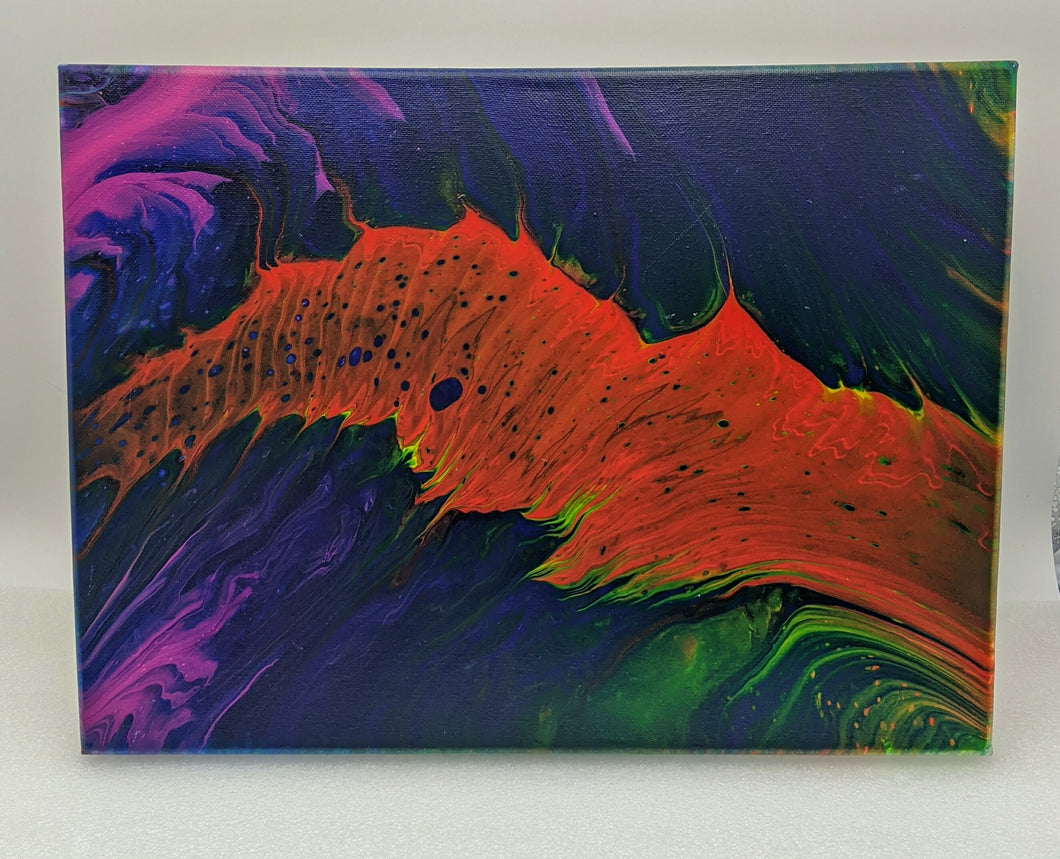 Spot Prawn, Acrylic pour canvas wall art local pick up