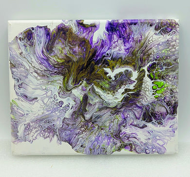 Purple lillies, Acrylic pour canvas wall art local pick up