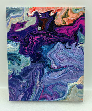 Kaleidoscope, Acrylic pour canvas wall art local pickup