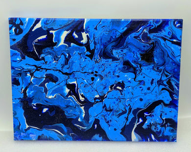 The Blues, Acrylic pour canvas wall art local pick up
