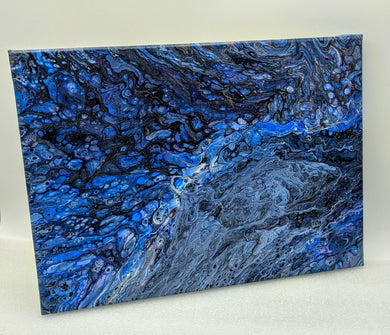 Mystic Blue, Acrylic pour canvas wall art local pick up