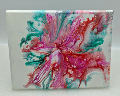 Pink Explosion, Acrylic pour canvas wall art local pick up