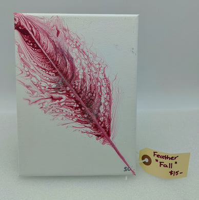 Fall Feather , Acrylic pour canvas wall art local pick up