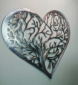 Large Tree of life Heart, Metal Art