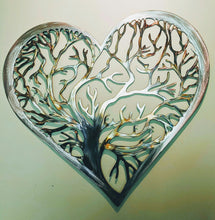 Load image into Gallery viewer, Large Tree of life Heart, Metal Art