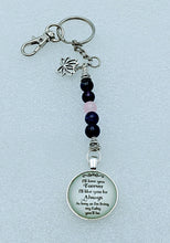 Load image into Gallery viewer, I love you forever Baby, Amethyst, Rose Quartz &amp; Lotus , Keychain or Purse strap accessory .