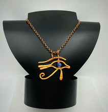 Load image into Gallery viewer, Copper Eye of RA, lapis lazuli Eye with 24&quot; thick Necklace.- Raven Stone