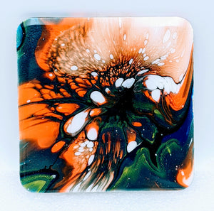 Resin Coated Acrylic Flow Coasters- Handmade by Lisa- Local pickup