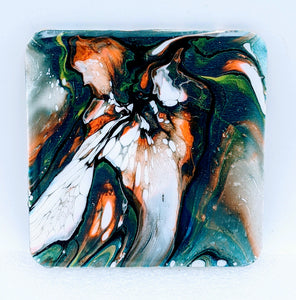 Resin Coated Acrylic Flow Coasters- Handmade by Lisa- Local pickup