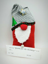 Load image into Gallery viewer, Just stay &quot; Gnome. For the Holidays&quot; to be safe- Doorstop- Sew Sonya  local pick up