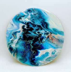 Acrylic Flow Art on vinyl, Resin Coated -  local pick up