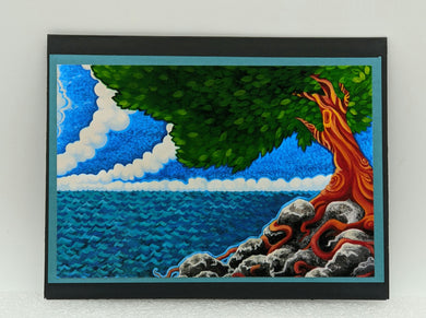 Arbutus Beach - Acrylic Paint Print  Card of Vancouver Island - Wildlycreative