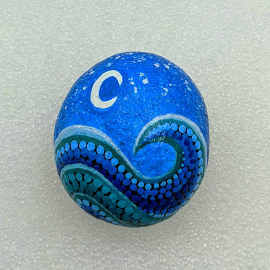 Cosmic West Coast Wave Painted Rock  - Wildlycreative
