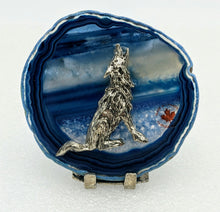 Load image into Gallery viewer, Blue Agate, Wolf  Candle Holder - Local Pickup.