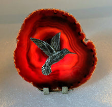 Load image into Gallery viewer, Red Agate, Hummingbird Candle Holder - Local Pickup.