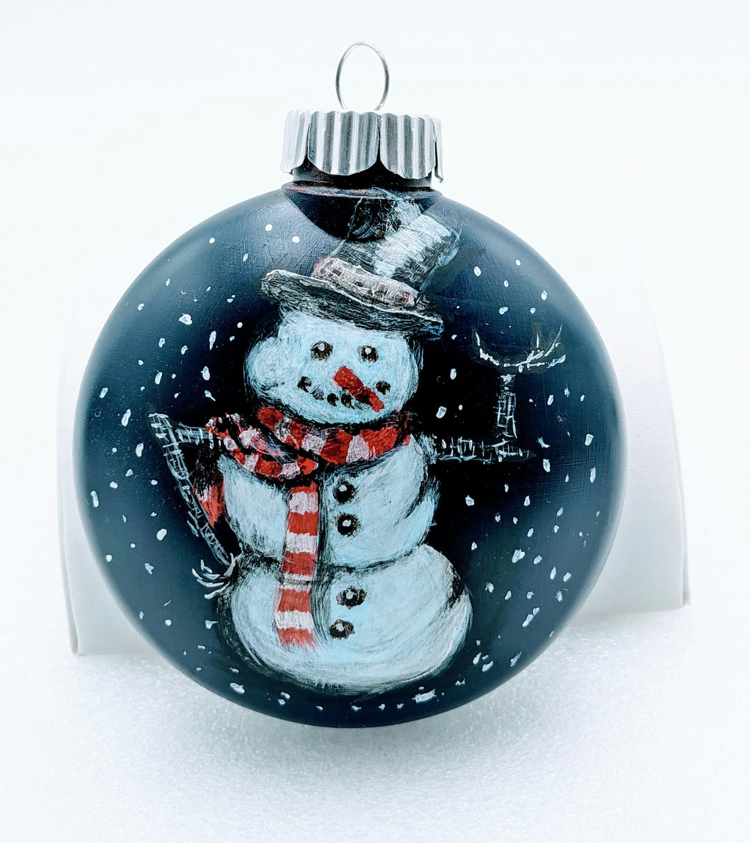 Handpainted Snowman Ornament - Raven Stone