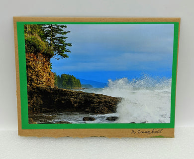 Waves crashing into Rock  Photography Cards of Vancouver Island - Wildlycreative
