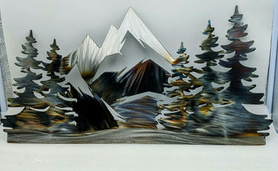 Mountain Scene - metal art local pick up