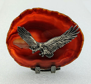 Red Agate, Eagle,  Candle Holder - Local Pickup.