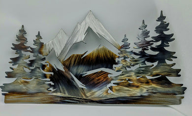 Mountain Scene - metal art local pick up