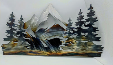 Mountain Scene - metal art local pick up