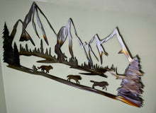 Load image into Gallery viewer, Wolf Pack Running Scene - Metal art local pick up