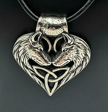 Load image into Gallery viewer, Wolf Triquetra pendant &amp; 28&quot; leather Rope chain