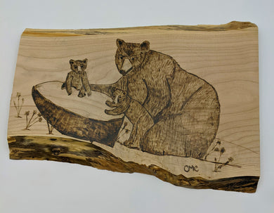 Mom & Baby Bears wood burning